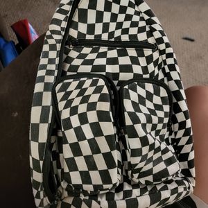 Checkered pattern sling bag